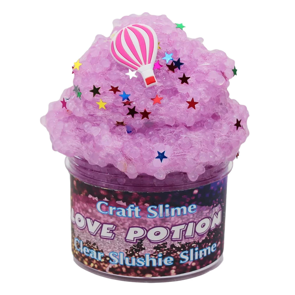 Игрушечный слайм Crystal Cartoon Slime, 50 мл прозрачный, банка ≈60 г