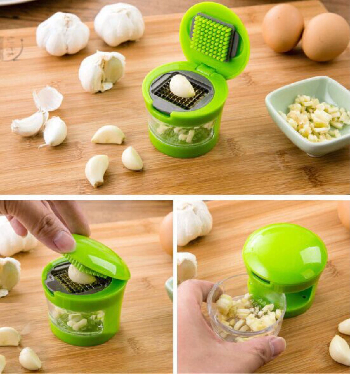 Mini garlic masher, garlic press, 2in1 garlic press, seasoning, mini garlic smashing, labor-saving garlic smashing artifact, peeling garlic