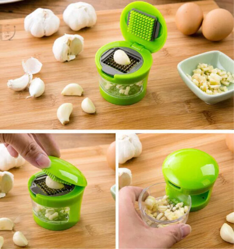 Mini garlic masher, garlic press, 2in1 garlic press, seasoning, mini garlic smashing, labor-saving garlic smashing artifact, peeling garlic