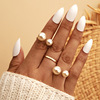 Fashionable accessory, one size ring from pearl, set, Aliexpress, wish, simple and elegant design