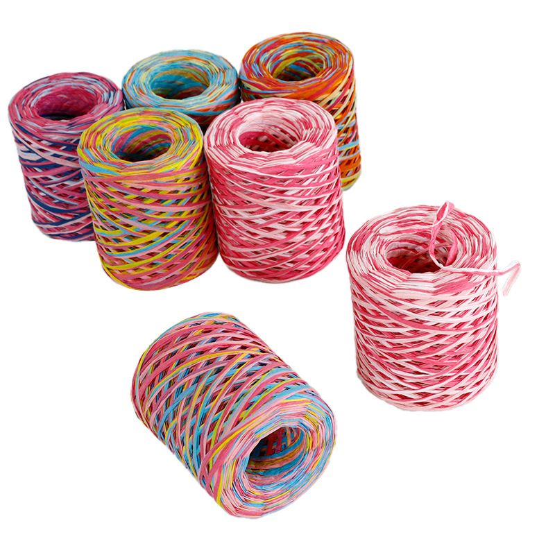 Nuevos productos en línea de color Laffei cuerda de papel de paja flores de correa de flores regalos de arco de papel florista al por mayor