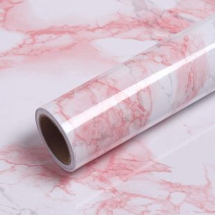Pink marble wall wallpaper self-adhesive removable waterproof wall renovation cover suitable for desktop cabinet drawer