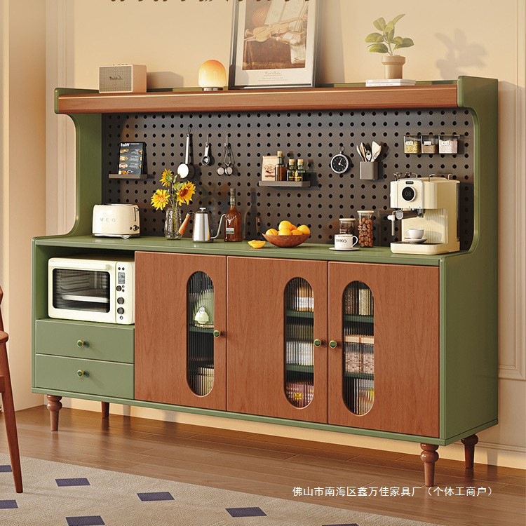 Solid Wood Sideboard, Antique Style Wall-Mounted Integrated Storage Cabinet, Restaurant Tea Cabinet, Small Apartment Cabinet, Home Storage Cabinet