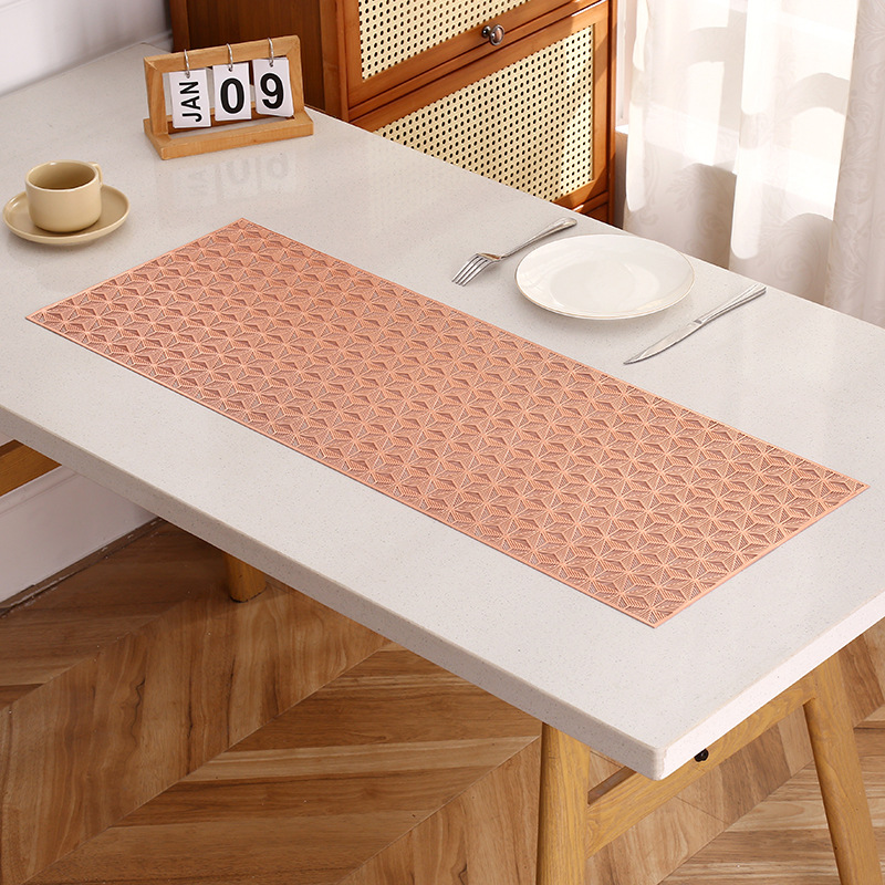 Alfombrilla de mesa con patrón de ángulo hexagonal, rectangular irregular, mantel de PVC impermeable y a prueba de aceite, mantel simple y ligero, mantel occidental de lujo al por mayor