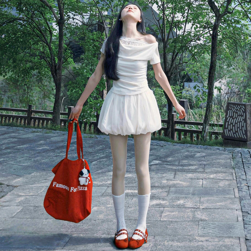 Korean-Style Casual White Floral Skirt-Pants for Women, 2026 Spring/Summer New High-Waisted Soft Comfortable Puffy A-Line Shorts Korean-Style Casual White Floral Skirt-Pants for Women, 2026 Spring/Summer New High-Waisted Soft Comfortable Puffy A-Line Shorts