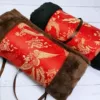Satin red dragon and phoenix (coffee or black fur)