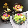 Japanese -style hammer transparent Phnom Penh glass bowl water fruit plate ins High -value popular fruit bowl salad bowl instant noodle bowl