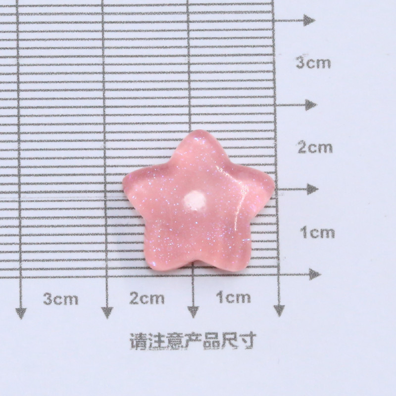 氷透五芒星キャンディー色樹脂星部品diy手作りクリームゴムアクセサリーヘアピン材料|undefined