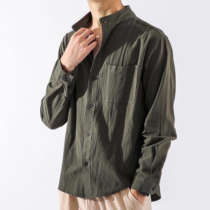European and American in stock Shirt Men's Long-sleeved Japanese Style Chinese Style Men's Shirt plus size Loose Jacket Casual Top Cross-border European and American in stock Shirt Men's Long-sleeved Japanese Style Chinese Style Men's Shirt plus size Loose Jacket Casual Top Cross-border