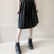 Japanese new jk uniform skirt mid-length skirt short skirt women's black A- line high waist skirt plus size pleated skirt cyanotic