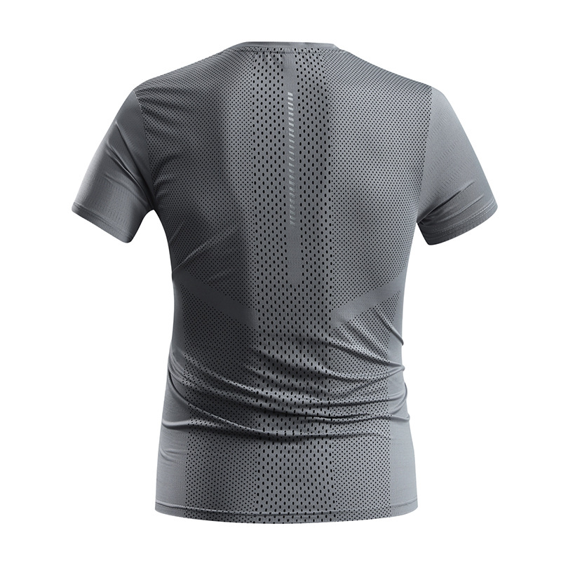 Camiseta de manga corta de seda de hielo para hombres de verano nuevo ocio transpirable correr deportes de hombre de media manga hombre ropa de secado rápido
