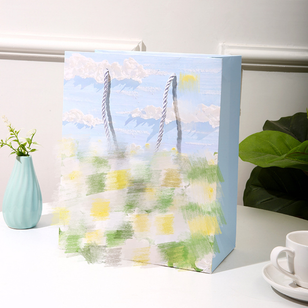 데이지 꽃 바다 7852-3 (휴대용 밧줄 유화), 고품질 흰색 판지, 14x7x15