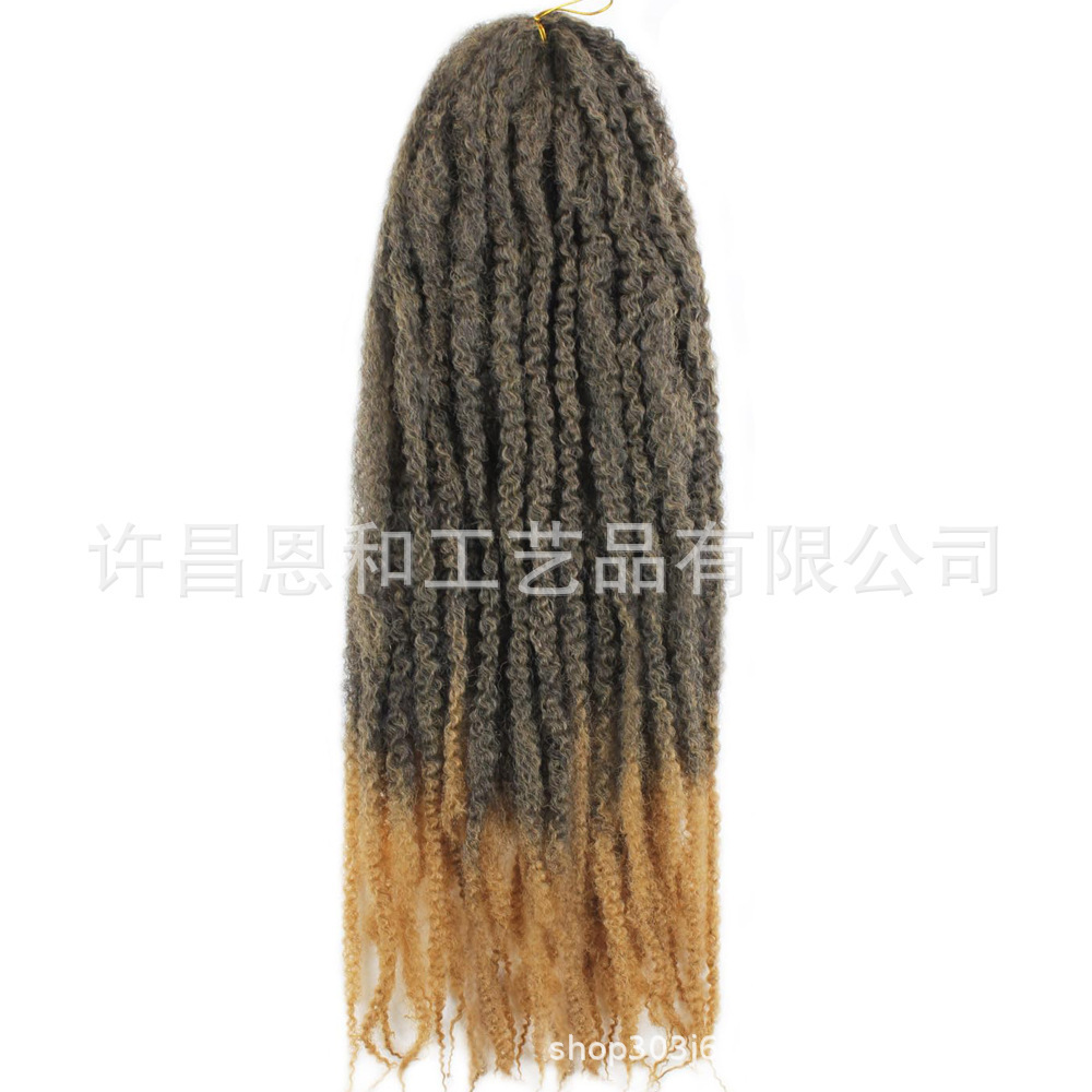 Transfronterizos Europeos y estadounidenses mano desgarrida gran orugas fibra química peluca Marley trenza Twist cabello de crochet