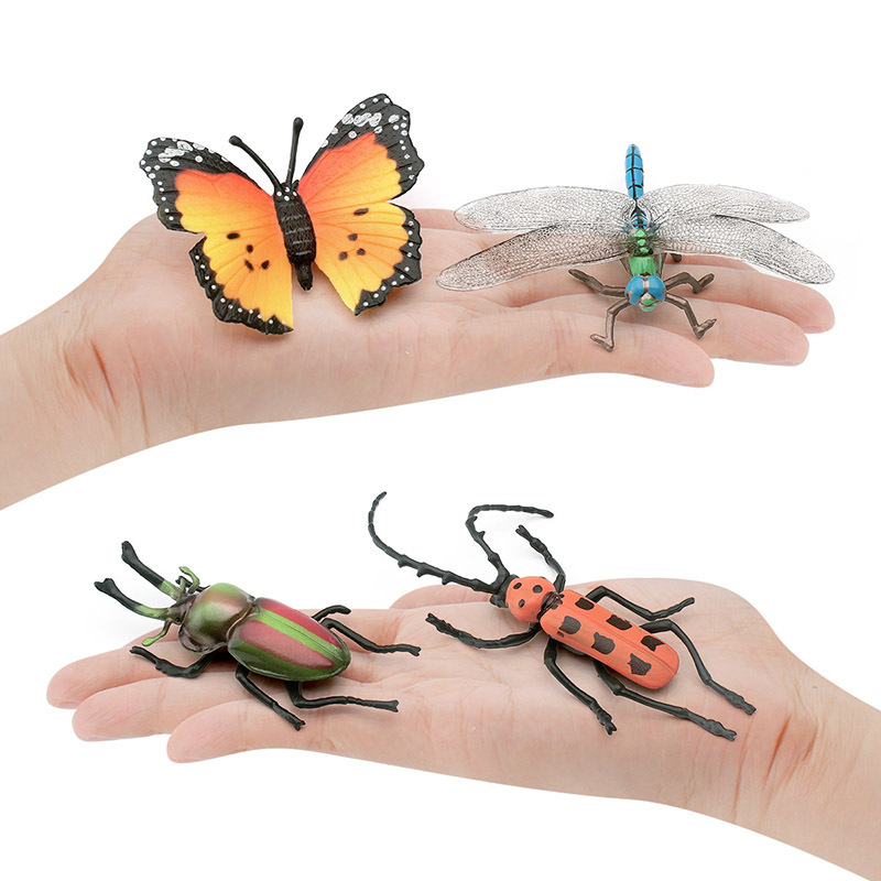 Transfronterizo simulación insecto animal modelo mariposa araña escarabajo Hormiga Libélula cucaracha tianniu escudo bug adornos estáticos