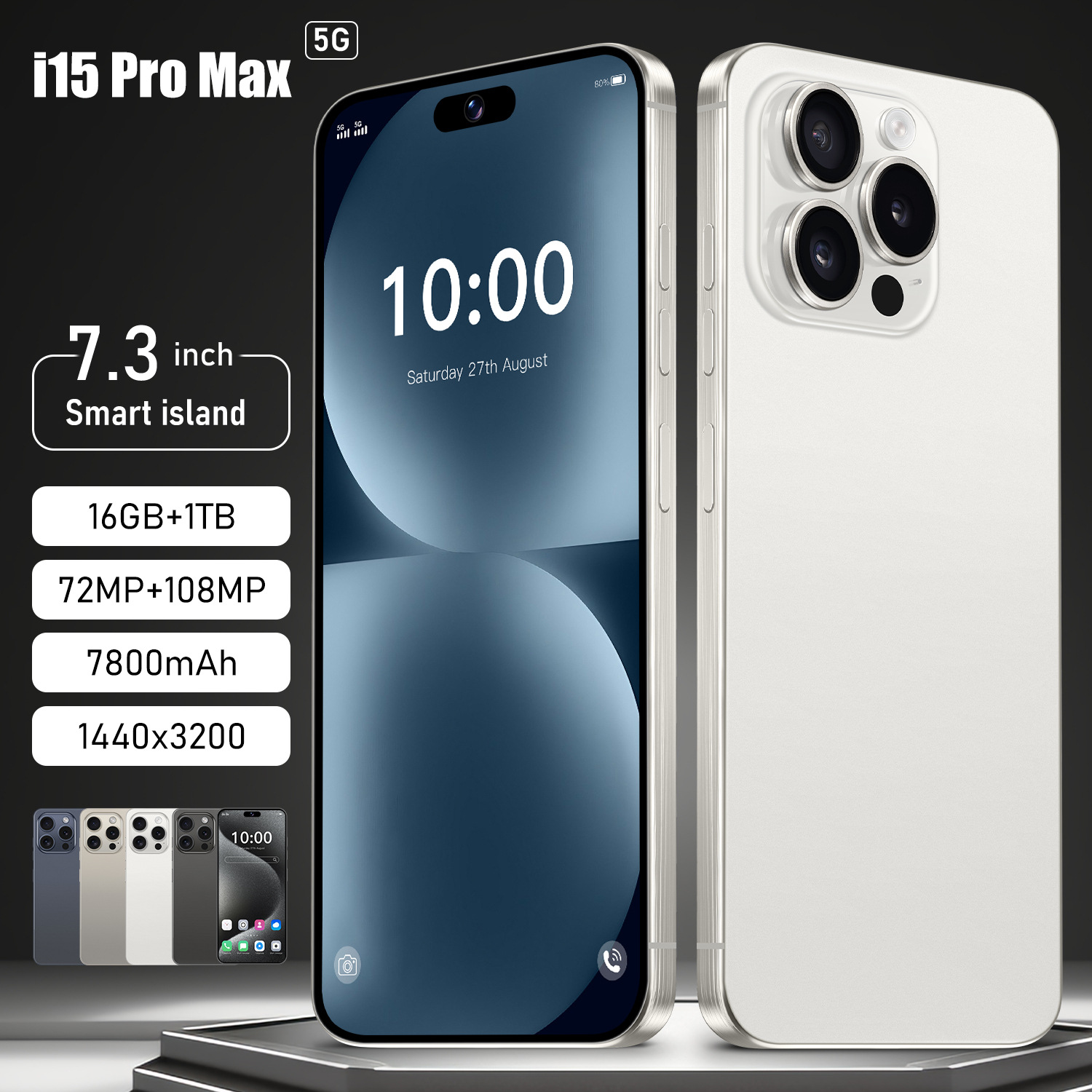 速卖通热销 跨境智能手机i15 ProMax 高清大屏16+1T安卓手机现货