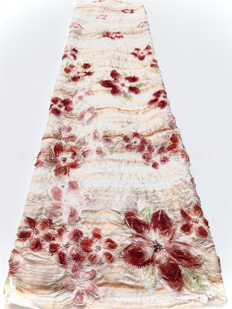 Fábrica directa bandeja bordada alta moda vestido vestido tela al por mayor transfronteriza en stock