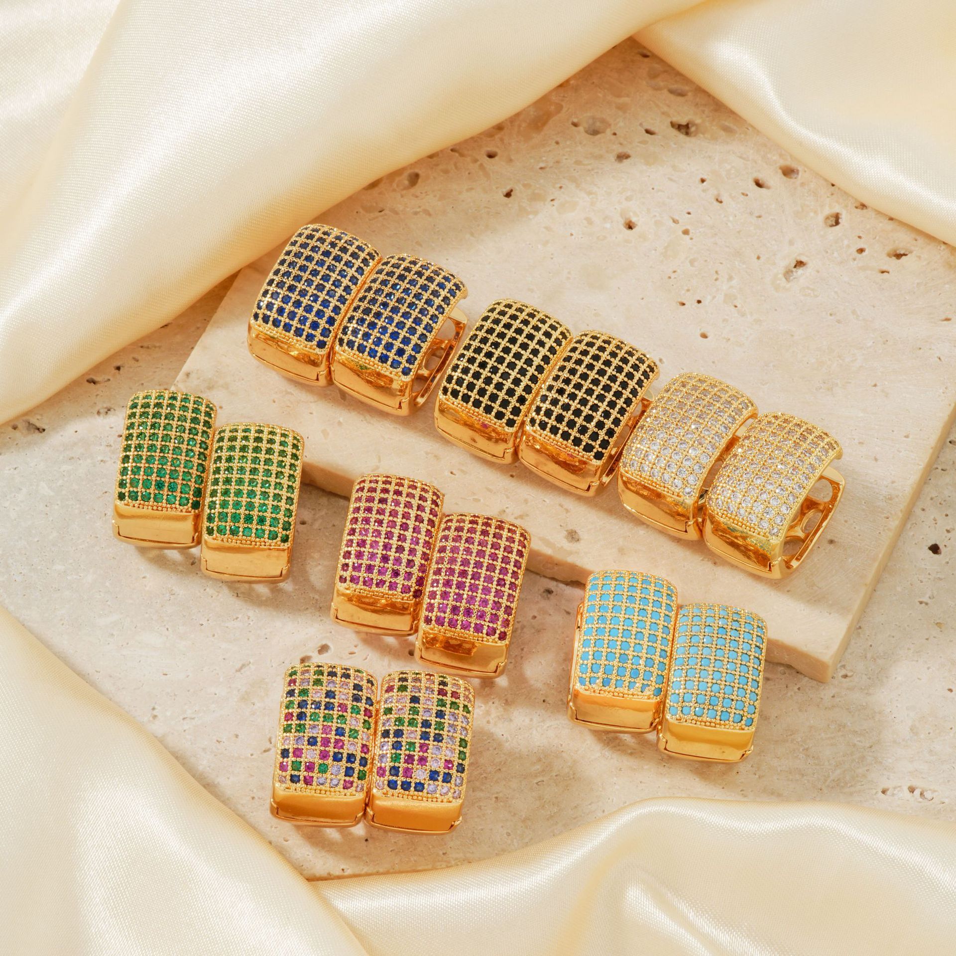Quadrilateral Earrings Cross-border Jewelry Women's Summer Niche Simple Women's Earrings Niche High-end Earrings Accessories