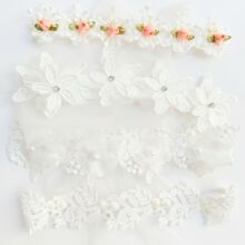 欧美婚纱系儿童发饰飘纱 发带头带 外贸绣花边发箍发饰