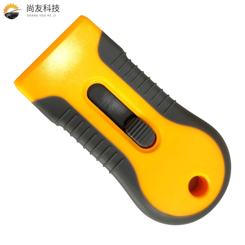 Transfronterizo Shangyou retráctil plástico amarillo hoja de vidrio del coche viejo película de limpieza raspador película herramienta en stock