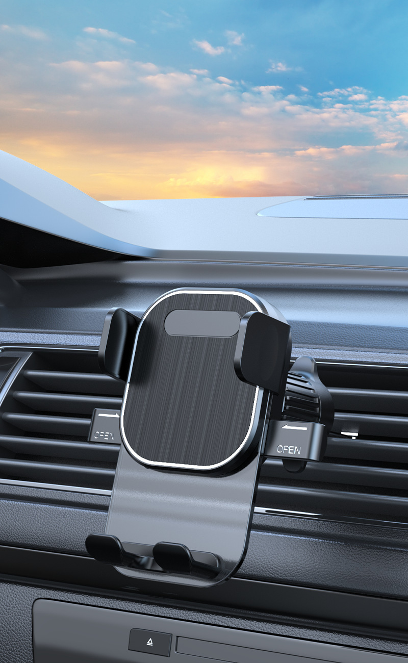 New cross-border pull-down dashboard suction cup navigation phone holder with automatic locking for car air vents