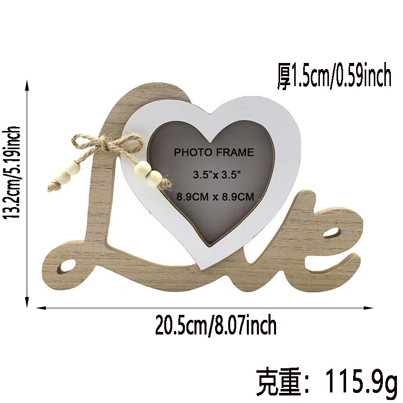 クロスボーダー爆金英語アルファベット愛木造フォトフレーム工芸品結婚式用品創意家庭装飾品置物|undefined