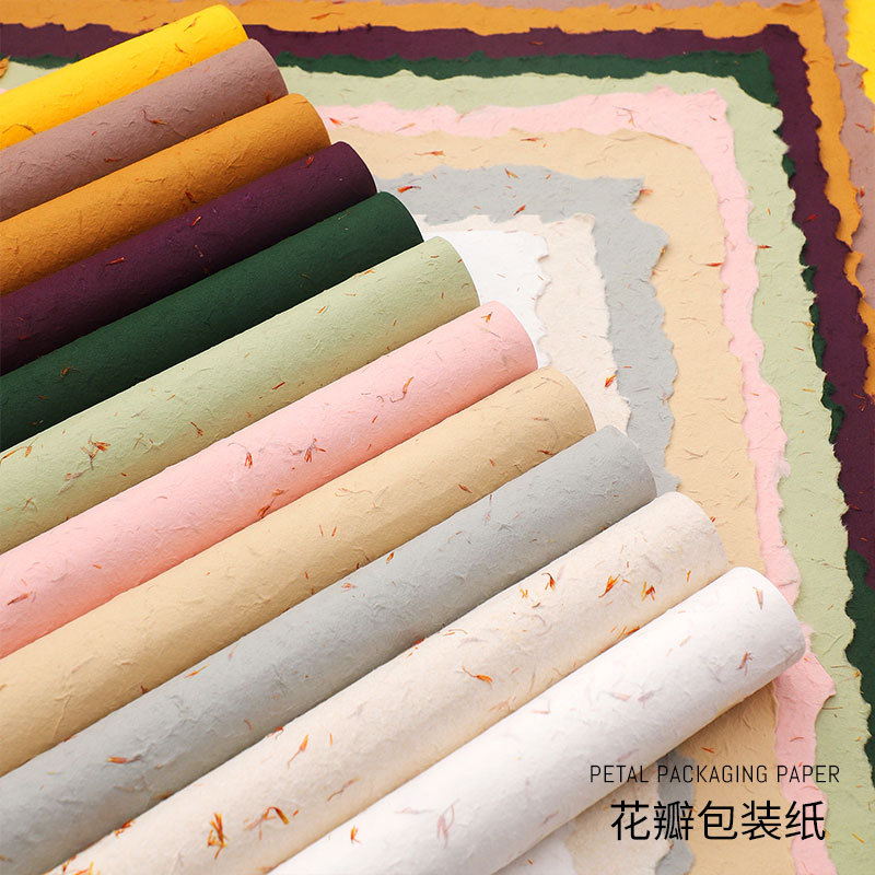 Papel de pétalos rasgado Huaxi, ramo de flores, papel de flores, papel de regalo, papel de regalo, floristería, papel hecho a mano
