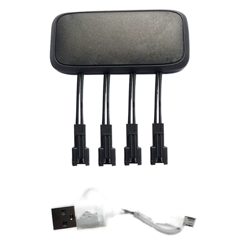 Литиевая батарея 18650 с проводом, батарея для игрушечного автомобиля с дистанционным управлением 14500, черный разъем SM, многоинтерфейсное зарядное устройство «один-четыре»