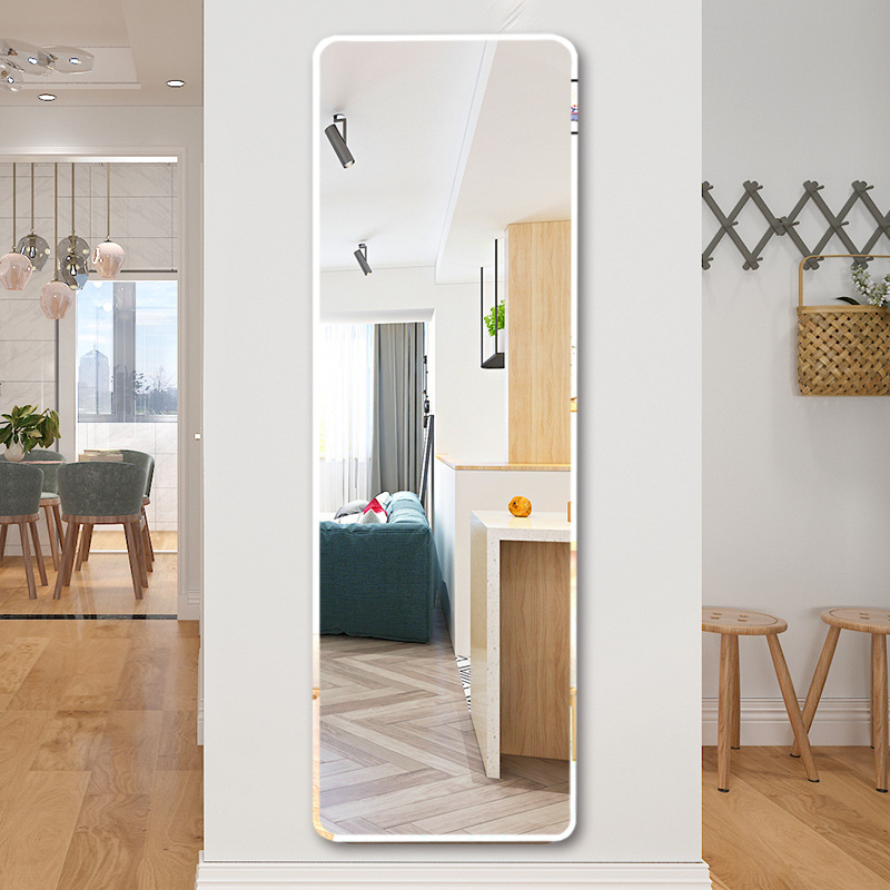 全身穿衣镜子贴墙自粘家用墙面壁挂粘贴化妆玻璃贴片贴柜门粘墙软