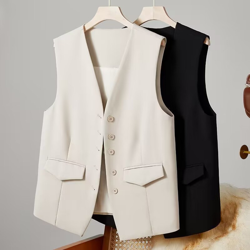 Suit Vest Women's 2024 Spring and Autumn New Korean Style Western Style Fashion Trend Waistcoat for Small Women