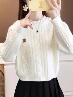 Twist Sweater Women's Autumn and Winter 2025 New Loose Small Thickened Warm All-match Top Base Sweater