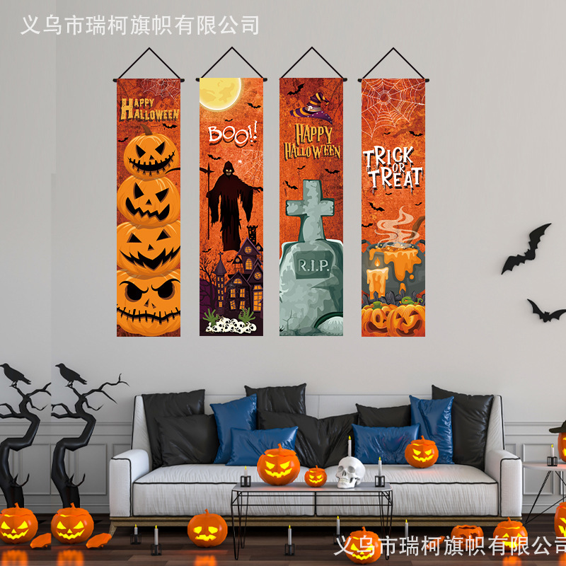 欧米の越境した新型のハロウィンの家庭の装飾の組み合わせは対聯の鬼節のパーティーの配置に対して写真の旗を撮影して旗を掲げます。|undefined