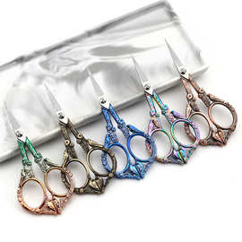 不锈钢剪刀小鸟剪雕花剪复古工艺梅花剪十字绣剪刀多用茶包袋剪刀