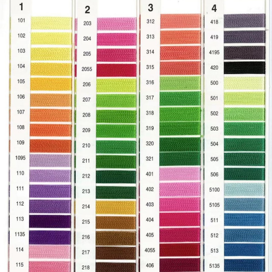 인조 실크 자수실 색상 카드, 프린지 실 색상 카드, 실크 실 색상 카드, 자수실 색상 카드