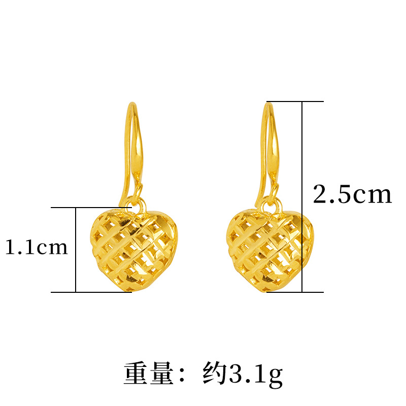 Vietnam oro amor oído gancho tejido hembra melocotón corazón gotas para los oídos hueco de aleación de cobre retro todo fósforo Pequeño Libro Rojo mismo caliente