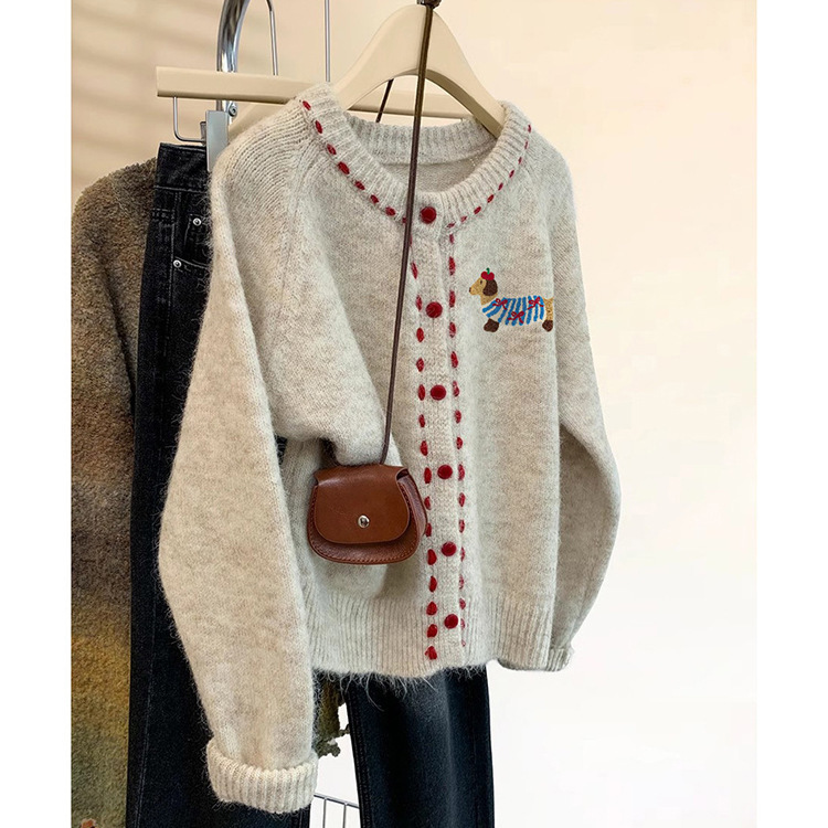 2026 Soft and Thick Round-Neck Sweater Cardigan for Women, New Autumn Design, Stylish and Casual Knit Outerwear