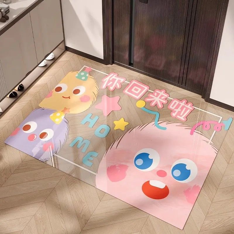 Entrance Door Floor Mat Accessible Luxury High-End Pvc Transparent Soft Glass Anti-Slip Foot Mat Entrance Home Entrance Door