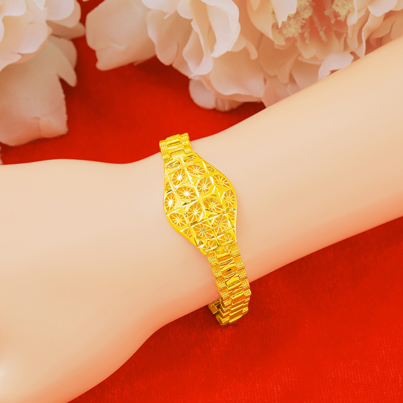 Imitación 24K Cadena de reloj de oro mujer en línea Red Live stall Vietnam arena oro pulsera transfronteriza fábrica de accesorios al por mayor