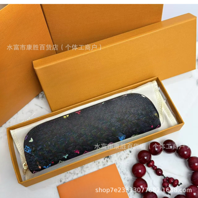 レタークラシックペンバッグシンプルな文具ポータブル収納袋学生大容量花色|undefined