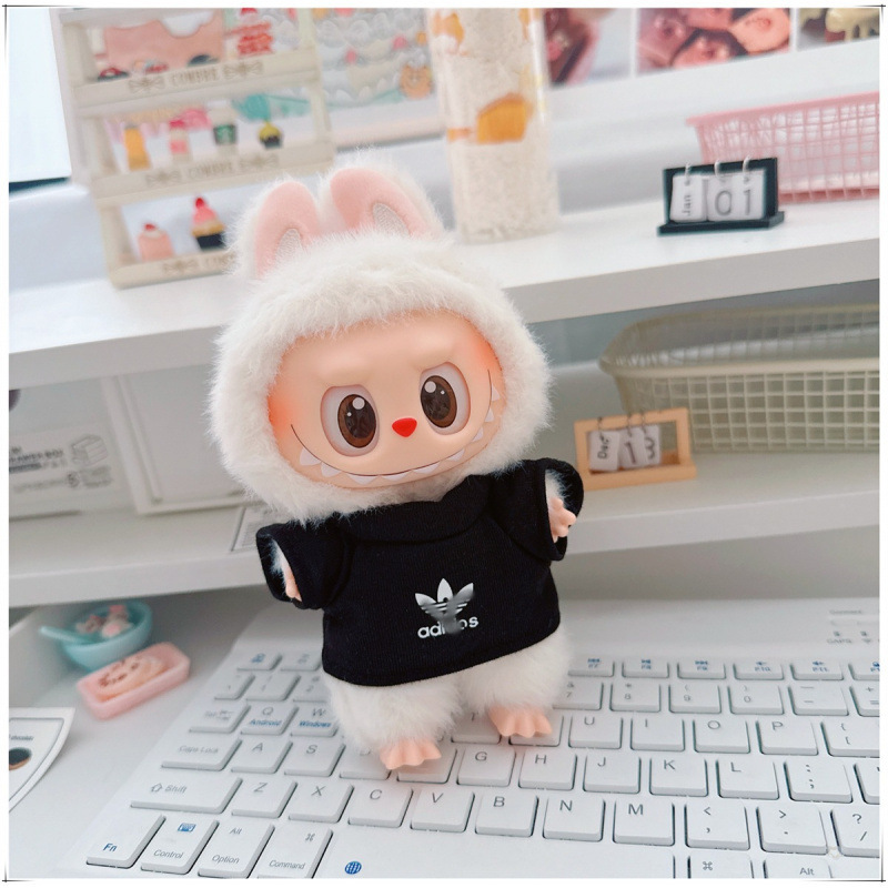 labubu ベビー服 Labubu 第一世代第二世代第三世代 10 センチメートル綿人形黒と白グレートレンディなスウェットシャツパーカーパンツ|undefined