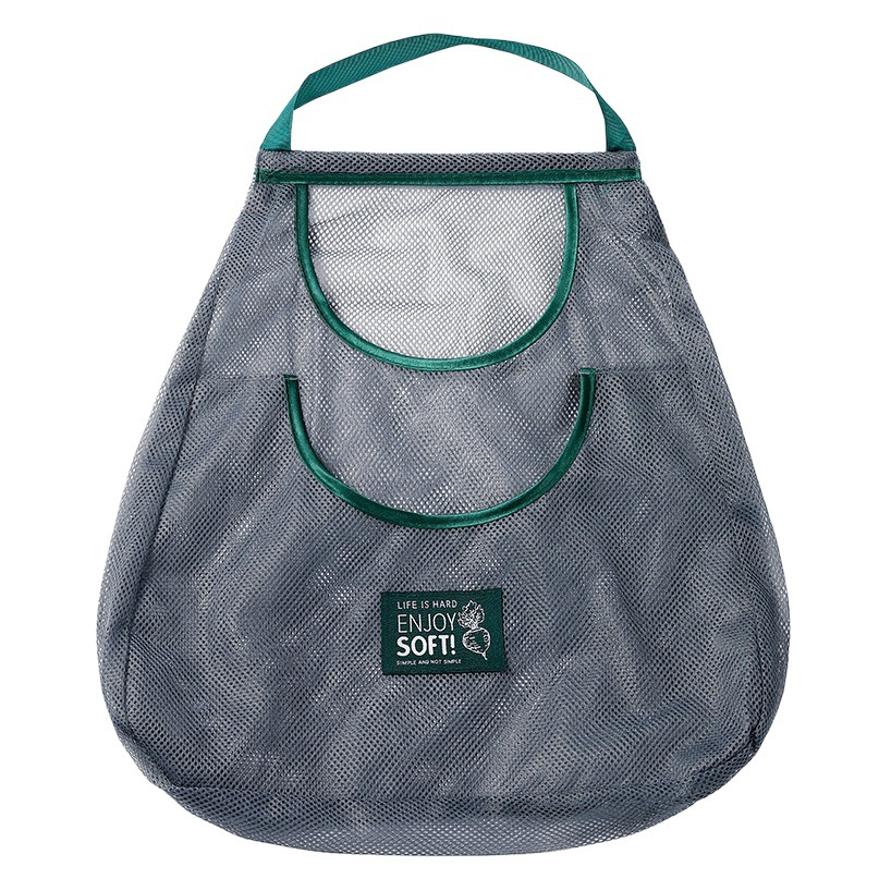 Bolsa de almacenamiento de pared de cocina bolsa de organización de vegetales y frutas hueca bolsa de compras portátil de malla transpirable