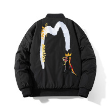 潮牌陈冠希秋冬刺绣美式复古棒球服加厚棉衣男情侣飞行员夹克外套
