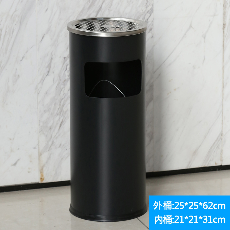 Comercial grande de acero inoxidable clasificación basura con Cenicero gran capacidad al aire libre Hotel vertical al aire libre extintor cubo
