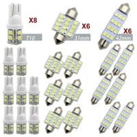 Автомобильный светодиодный комбинированный набор 20PCS потолочный светильник T10 двухконечный светильник для чтения номерной светильник