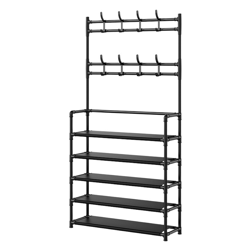 Zapatero simple estante de almacenamiento integrado de varias capas estante para zapatos en la puerta del dormitorio del hogar percha de piso multifuncional estante para zapatos y sombreros