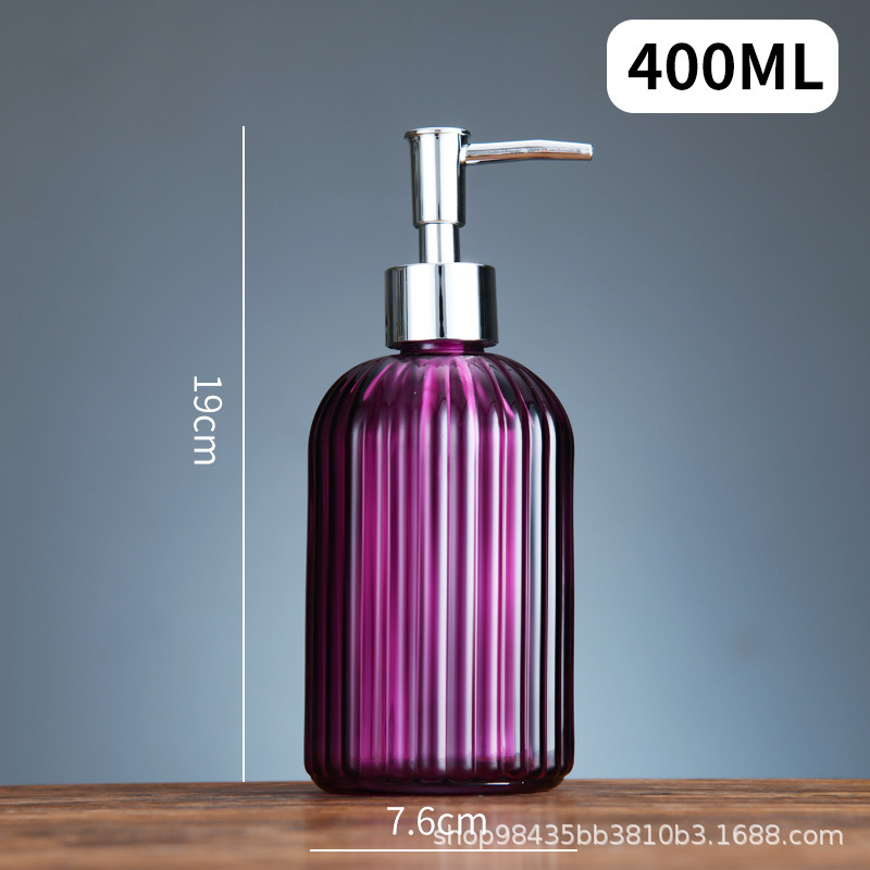 Botella de desinfectante de manos de vidrio vertical doméstico 400ml champú para el cabello, gel de baño, botella de vidrio, botella vacía en stock