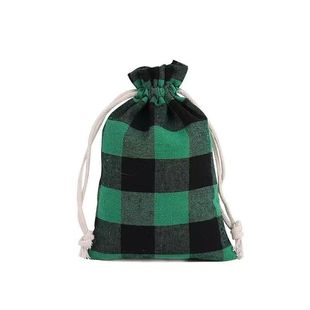 Christmas Candy Bag Gift Packaging Bag Plaid Cotton Bag Snack Gift Bag Student Storage Small Cloth Bag