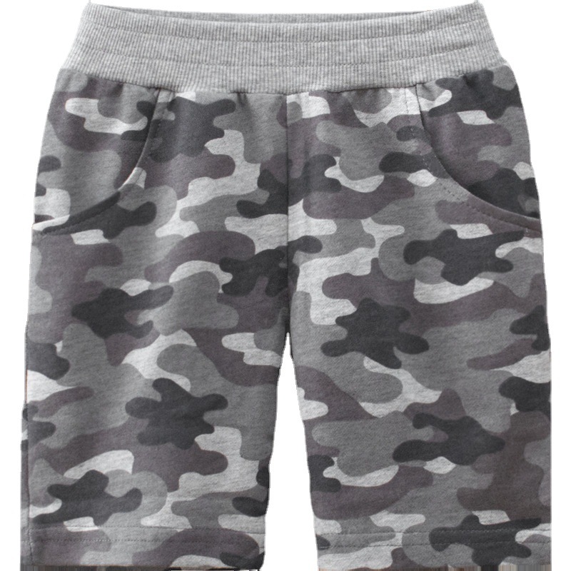 27 niños pantalones de camuflaje para niños al por mayor 2023 verano nuevos niños pantalones cortos delgados de una sola pieza de entrega