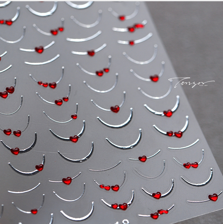 Cute, Sweet Style Cute Sweet Heart Shape Nail Stickers Nail Patches