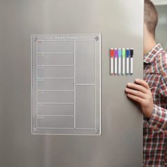 Cross-border magnetic acrylic whiteboard home dry-erase writable board transparent hanging fridge magnet planning message board