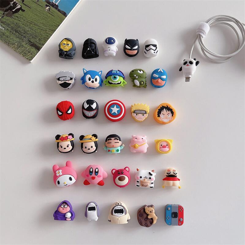 The New Stereo Cartoon Data Cable Protective Cover Is Suitable for Apple Huawei Vivo Charging Cable Soft Shell Protection